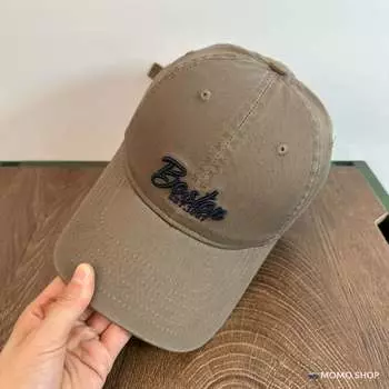 Новая модная бейсболка с вышитыми буквами для мужчин и женщин, уличная корейская версия, модная универсальная кепка с загнутыми краями Adjustable (54-60cm) чёрный