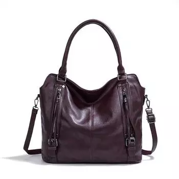 Новая модная большая вместительная сумка-тоут из мягкой кожи, повседневная универсальная женская сумка через плечо, роскошные дизайнерские сумки в стиле ретро