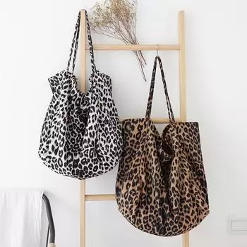 Новая модная большая вместительная сумка с леопардовым принтом, портативная повседневная сумка через плечо, универсальная высококачественная женская простая сумка-тоут