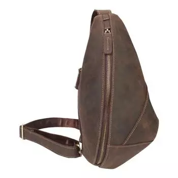 Новая модная брендовая мужская нагрудная сумка из натуральной кожи, кожаная сумка через плечо Crazy Horse из воловьей кожи, повседневная сумка на плечо, универсальная нагрудная сумка