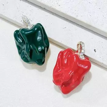 Новая модная брошь с большой каплей масла и эмалью в виде перца, нишевая брошь высокого класса, женская одежда, ювелирные изделия, аксессуары для корсажа