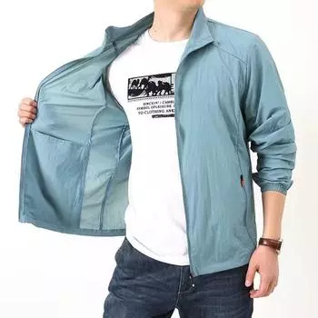 Новая модная быстросохнущая дышащая куртка для мужчин, свободная повседневная куртка с воротником-стойкой, однотонная верхняя одежда с карманами, спортивная мужская одежда M темно серый