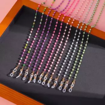 Новая модная цепочка для очков с жемчугом, подвесная цепочка, популярная цветная цепочка для очков с жемчугом, противоскользящая цепочка для маски. зелёный