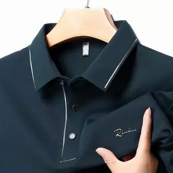 Новая модная деловая рубашка поло, повседневная темпераментная крутая футболка с коротким рукавом