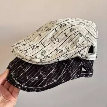 Новая модная детская кепка в виде щенка-сосиски, весенне-летняя, тонкая, свежая, полосатая, ретро, уличная кепка M56-58cm чёрный