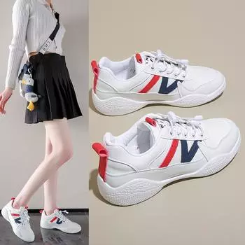 Новая модная дизайнерская спортивная обувь для женщин из искусственной кожи, кроссовки для бега, повседневная обувь для девочек из вулканизированной кожи, женские туфли на плоской подошве 37