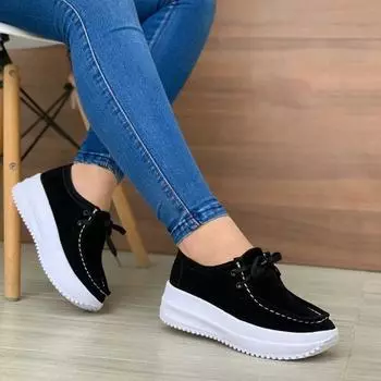 Новая модная дышащая женская обувь, повседневные кроссовки, обувь на шнуровке, спортивная обувь для женщин 35 чёрный