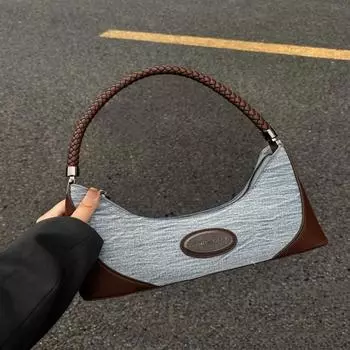 Новая модная джинсовая сумка через плечо, универсальная, простая, подмышечная сумка, модная, большая вместимость, простая сумка через плечо