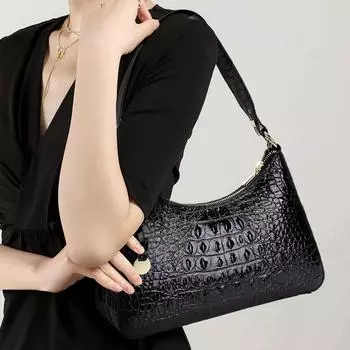 Новая модная европейская и американская ретро-сумка через плечо для женщин из натуральной кожи с узором из крокодиловой кожи