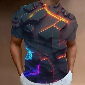 Новая модная футболка с 3D принтом Mecha для мужчин, забавный крутой дизайн, летние футболки большого размера, повседневные мужские топы с круглым вырезом и короткими рукавами