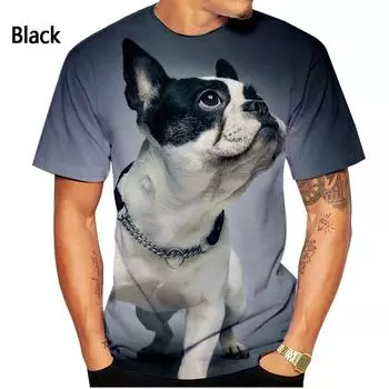 Новая модная футболка с 3D принтом в виде животных и собак, мужская и женская летняя повседневная футболка с коротким рукавом XS белый