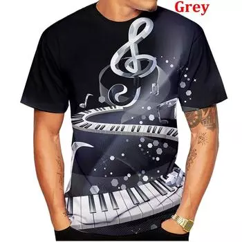 Новая модная футболка с принтом музыкальной ноты фортепиано, красочные 3D-толстовки, забавная футболка, унисекс-пуловер, спортивная одежда, футболка в стиле хип-хоп S