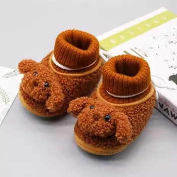 Новая модная хлопковая обувь для маленьких собак, обувь для малышей, детская обувь, хлопковая обувь 12 коричневый