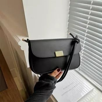 Новая модная и модная замочная свежая однотонная модная текстура одно плечо подмышка маленькая квадратная женская сумка