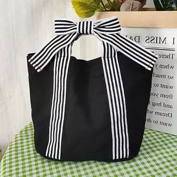 Новая модная и повседневная простая сумка из холста с бантом, женская универсальная сумка белый