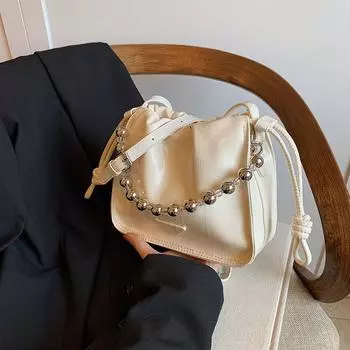 Новая модная и стильная сумка через плечо высокого класса, маленький и популярный дизайн, мятый PU, изысканный