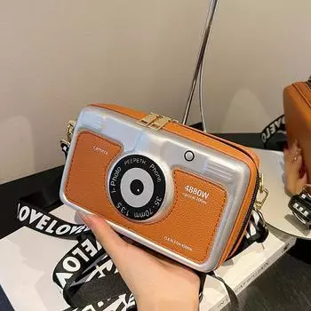 Новая модная и универсальная сумка для камеры, маленькая квадратная сумка в иностранном стиле, корейская версия, симпатичный контрастный цвет, модная сумка на одно плечо чёрный