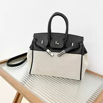 Новая модная и высококлассная классическая контрастная платиновая сумка, портативная, на плечо, через плечо, трендовая женская сумка