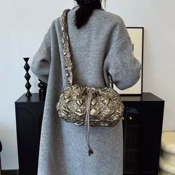 Новая модная индивидуальная большая сумка из Южной Кореи, женская повседневная сумка-мессенджер, легкая и вместительная сумка-мессенджер через плечо, сумка-облако чёрный