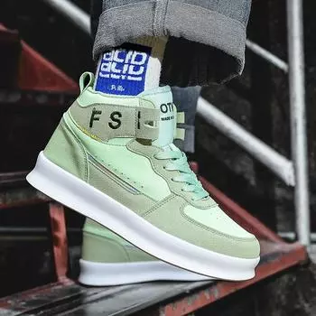 Новая модная классическая трендовая мужская обувь с высоким берцем в стиле ретро, повседневные дышащие кроссовки 39-44 39 зелёный