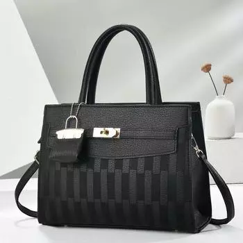 Новая модная клетчатая тисненая стежка большая вместительная сумка модный дизайн сумка через плечо для отправки матери женская сумка .