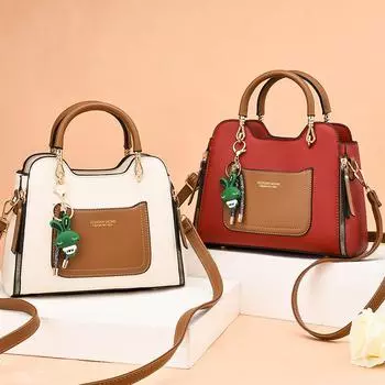 Новая модная контрастная цветная сумка женская сумка простая большая вместимость повседневная сумка женская сумка через плечо на одно плечо