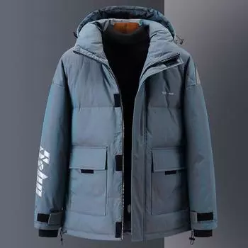 Новая модная короткая пуховая куртка для пары, меняющая цвет S чёрный