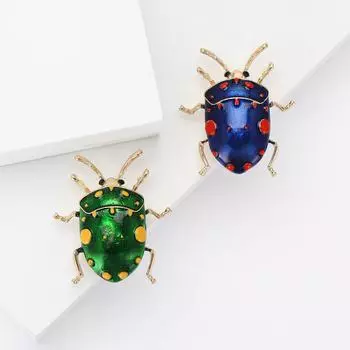 Новая модная креативная брошь из эмали и сплава в виде вонючего жука, простая и универсальная мужская и женская одежда, украшение в виде цветка на грудь зелёный