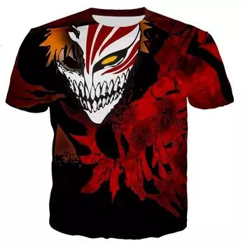 Новая модная крутая 3D-футболка с принтом Bleach для мужчин/женщин, уличные топы больших размеров, повседневные футболки Bleach в стиле Харадзюку S