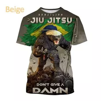 Новая модная крутая футболка с короткими рукавами Tough Guy Animal для мужчин, энтузиастов джиу-джитсу, уличная одежда, топ 6XL