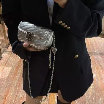 Новая модная квадратная сумка, женские сумки через плечо, ретро-серебряная усовершенствованная ромбическая решетчатая сумка-цепочка, женские сумки для отдыха через плечо