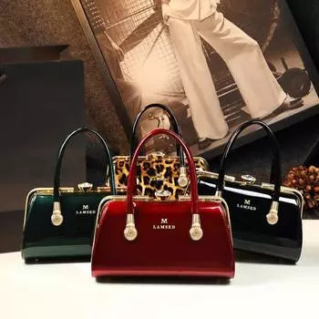 Новая модная лаковая кожаная яркая кожаная сумка через плечо большой емкости на одно плечо красный