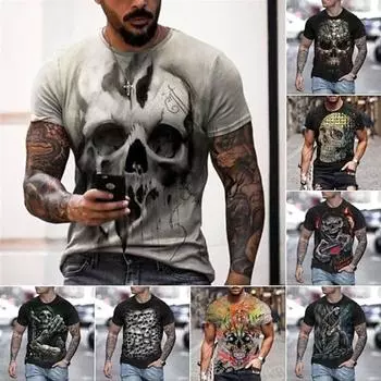 Новая модная летняя футболка с круглым вырезом, мужская одежда, уличная одежда, топы большого размера, мужская футболка S серый