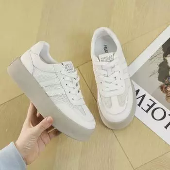 Новая модная летняя женская обувь, удобные кроссовки, дышащая сетка, белые туфли, повседневная обувь для отдыха на открытом воздухе, женские мокасины на плоской подошве 35 чёрный