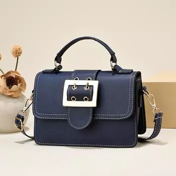 Новая модная маленькая квадратная сумка в стиле ретро, модная однотонная однотонная сумка через плечо для девочек чёрный