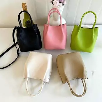 Новая модная многофункциональная сумка, повседневная сумка через плечо, универсальная высококачественная женская мягкая кожаная простая сумка-ведро