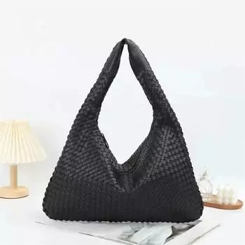 Новая модная модная тканая сумка-тоут для женщин, многофункциональные тканые сумки-тоут, высокое качество и большая вместительность, сумки из искусственной кожи чёрный