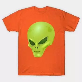 Новая модная мужская футболка Alien Glow In Dark Face Футболка с принтом Топы с короткими рукавами Футболки Повседневные S оранжевый