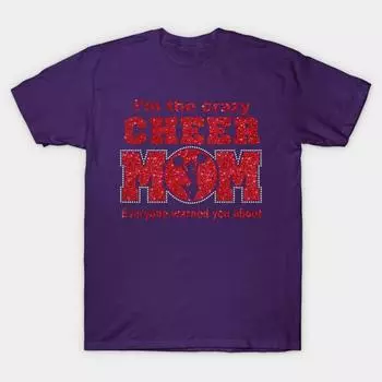 Новая модная мужская футболка Crazy Cheer Mom Print с коротким рукавом, футболки, повседневные S фиолетовый