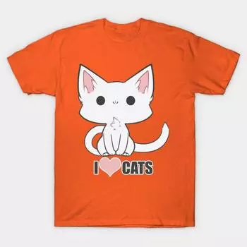 Новая модная мужская футболка I 3 Cats с короткими рукавами и принтом, повседневные футболки S оранжевый