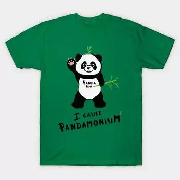 Новая модная мужская футболка с принтом Pandamonium, короткие рукава, футболки, повседневные S зелёный
