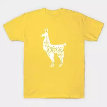 Новая модная мужская футболка с принтом перуанской альпаки, короткие рукава, футболки, повседневные S жёлтый