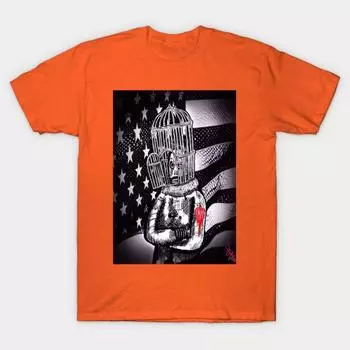 Новая модная мужская футболка с принтом «птичий мозг» и короткими рукавами, футболки, повседневные футболки S оранжевый