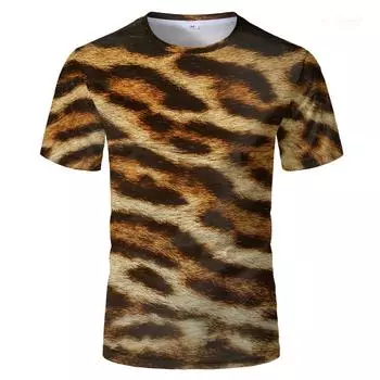 Новая модная мужская и женская футболка с 3D-принтом «лев, тигр, леопард», «леопардовый принт», повседневная одежда с короткими рукавами, футболки, топы XS