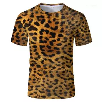 Новая модная мужская и женская футболка с 3D-принтом «лев, тигр, леопард», «леопардовый принт», повседневная одежда с короткими рукавами, футболки, топы XS