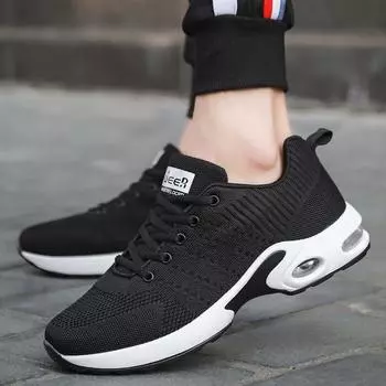 Новая модная мужская обувь больших размеров, женская обувь, летающие тканые кроссовки 36-48 39 чёрный