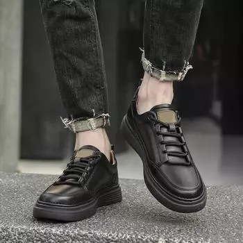 Новая модная мужская обувь для скейтборда 2024 года, мужские кроссовки для отдыха в корейском стиле, повседневная обувь на шнуровке, мужская вулканизированная обувь для активного отдыха 36