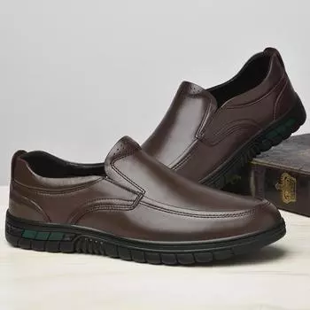 Новая модная мужская обувь, повседневные лоферы из натуральной кожи, классические коричневые, черные туфли дерби, мужские хорошие туфли на плоской подошве для вождения для мужчин 38 чёрный