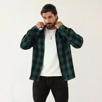 Новая модная мужская повседневная деловая клетчатая рубашка для офиса S красный