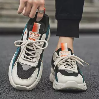 Новая модная мужская трендовая удобная обувь на четыре сезона, студенческие мальчики, студенты, мягкая дышащая подошва, повседневные спортивные кроссовки для бега, тренажерного зала 39 чёрный/бежевый